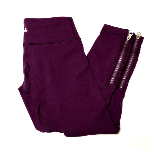 🍋Lululemon Plum Ruffled Up Wonder Under Pants - Picture 3 of 7